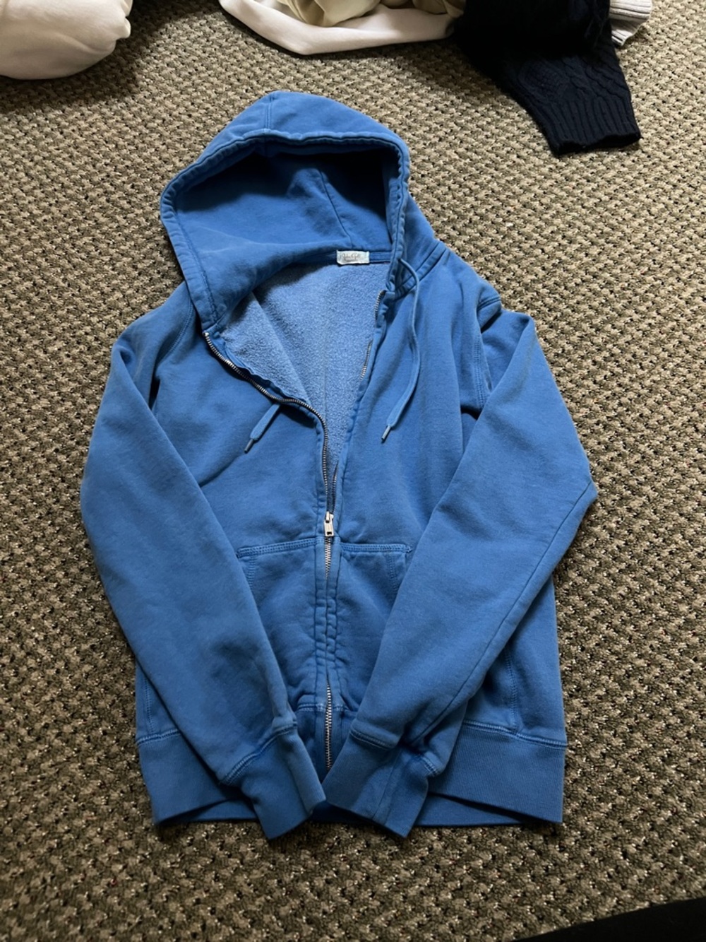 Brandy Melville Navy Blue Hooded Zip-Up
